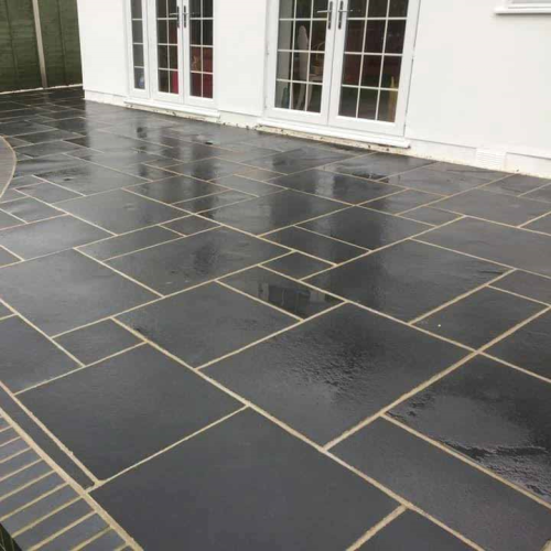 Carbon Black Natural Limestone 18-22mm calibrated - Mixed Sized Paving