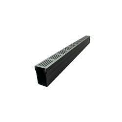 Threshold Channel Drain 1m Silver Aluminium Grating